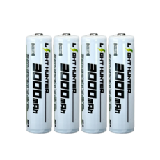 라이트헌터 KC인증 18650 3000mAh 충전식 배터리 과충전방지 보호회로 장착 리튬이온 배터리, 1세트, 4개입