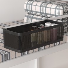 침대 옆 걸이형 수납 선반 조절 가능 기숙사 침대 사각 난간에 적합, 블랙, 1개