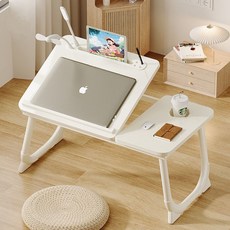 Hengcang 각도조절 접이식 침대테이블 다목적 침대책상 베드트레이, 화이트
