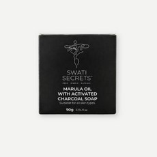 SWATI SECRETS 瑪魯拉油活性炭皂 適用於所有膚質, 90g, 1個
