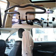 차량용 뒷좌석 고급 옷걸이 행거 간편 설치 주름방지, 블랙, 1개