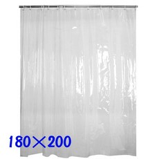 BO雜貨 全透明無花紋防水浴簾 金屬扣眼設計 附掛鉤 180x180公分, 1個, 全透明180×180, 透明