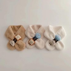 韓版卡通寶寶圍巾冬季保暖防寒圍脖男童女童嬰幼兒交叉毛絨脖套潮