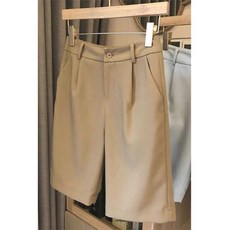 여성 골프 봄 여름 캐쥬얼 반바지 와이드 하이웨스트 루즈핏 5부 크롭 팬츠