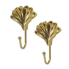 DiliComing 꽃 모양의 벽 후크 - 2피스 핑크 레진 장식 키 백 타월 입구 욕실 주방 거실 커튼 홀드 홈 데코 선물 11.4 x 5.3 15.2cm(4.5 2.1 6인, 골드