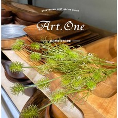 86小薊（乾燥色）咖/綠 兩色 假花 人造花 園藝裝飾, 綠