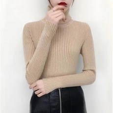 ZC터틀넥 여 가을 겨울 이너로 슬림핏 상의 블랙 니트 레깅스 시크 패션