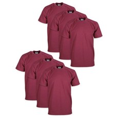Pro Club 남성용 6팩 헤비웨이트 면 반소매 크루넥 티셔츠 화이트. Small 176609, Medium, 밤색