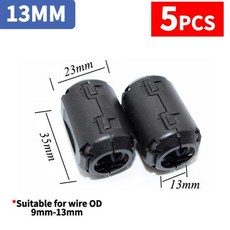 케이블 커넥터 스냅 타입 초크 코일 EMI 노이즈 링 코어 페라이트 비드 클램프 필터 클립 스냅 필터 거치대, 05 13MM