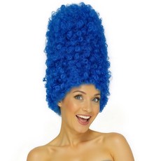 145148 IMEYLE 긴 파란색 가발 블루 컬리 재미있는 여성용 파티 성인용 의상 멋진 드레스 코스프레 할로윈 + 헤어 캡, IMEYLE 긴 파란색 가발 블루 컬리 가발 재미있는