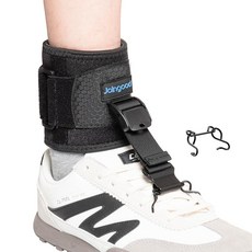 Joingood AFO 걷기용 풋 드롭 브레이스 업그레이드된 아연 합금 후크 신축성 있는 끈을 위한 아일렛 후크 포함 조절 가능한 드롭 풋 서포트 브레이스 남성 및 여성, L/XL