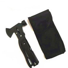 十六合一多功能斧頭錘，戶外野營工具鉗，多功能斧頭, 野外求生多功能斧錘（黑色）+袋子, 1個