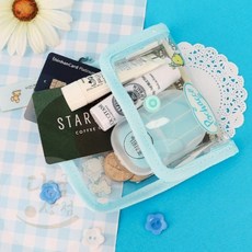 [포차코] 미니카드지갑 소품파우치 중학생지갑 투명소품케이스
