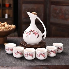 中式酒壺套裝 一壺六杯, 1個, 安全泡沫包裝25ml,喜上眉梢企業壺6盃25ml