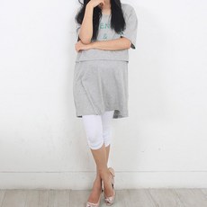 마미누리 스판면7부셔링레깅스 빅사이즈 데일리임부복