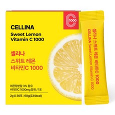 셀리나 스위트 레몬 맛있는 비타민C 1000 가루 분말 스틱, 1개, 30회분