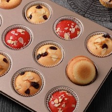 제과 머핀 구이 틀 논스틱 코팅 오븐 베이킹 팬 컵케이크 제조 주방 조리 도구, 1개