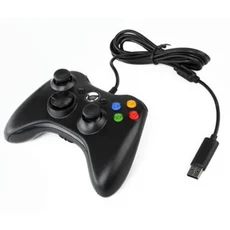 Xbox 360 무선 유선 컨트롤러 이중 진동 안드로이드 TV PC 윈도우와 호환 가능, 08 Black Wired