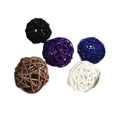 shangren 5 조각 모듬 색상 나뭇 가지 포도 덩굴 공 6 cm 장식 고리 버들 등나무 공 탁상 크리스마스 트리 장식 DIY 공예 센터, 설명, 다크, 1개