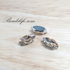 뽀트 모양 글라스 캡보석 백금도금, 샴페인, 7-15mm(30개), 1개