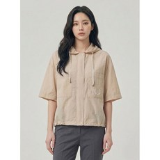 올리비아하슬러 베이지 후드 스트링 점퍼 OHCMJP202