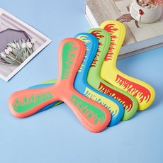 戶外兒童迴旋鏢玩具：柔軟安全迴力鏢，幼兒園運動首選，趣味飛去來器, ST3007-顏色隨機, 1個