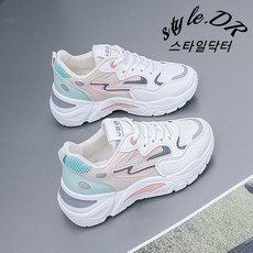 스타일닥터 여성 봄 여름 두꺼운 밑창 통기성 메쉬 운동화 소프트 밑창 러닝화
