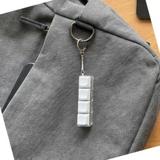 키보드 디자인 4구 키캡 키링 가방 열쇠 고리 겸용, 1개