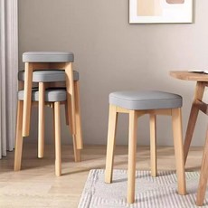 스피드박스 패브릭 원목 사각 스툴 의자 그레이 31*45cm, 1개