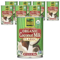 네이티브포레스트 코코넛 밀크 클래식 언스위튼드, 398ml, 8개