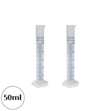 NOV- 플라스틱 메스실린더 50ml 실험용 눈금 실린더 플라스크 실험관, 2개