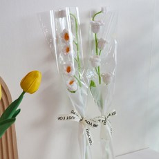 (당일발송) 이지유 뜨개 꽃 DIY 포장리본 세트 시들지않는 졸업식 화이트데이 프로포즈 선물, 2개, 화이트 은방울꽃