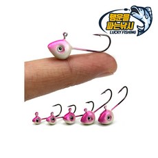 [행운을파는낚시] 행운 락피쉬 지그헤드 롤러 스트롤링 벌크 쏘가리 배스 루어 볼락, 1세트, 7개입