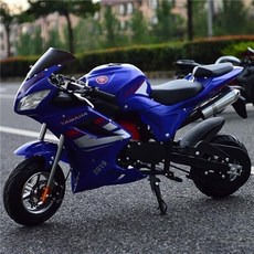 小型摩托車 機車49CC二衝汽油迷你彩燈小跑車電動兒童機車成人趴車 迷你 摩托車 機車 重機 檔車 越野車 兒童摩托車, 中跑新款藍色標配, 1個