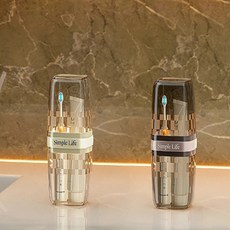 무인양품 MUJ 일본 수입 여행용 워시컵 칫솔 치약 칫솔컵 휴대용 수납세트 쓰리인원, [MUJ] [총 2팩] 투명컬러