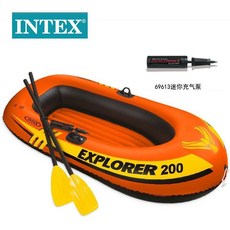 自動充氣橡皮艇，高端加厚皮劃艇，戶外兩用釣魚船，耐磨氣墊船衝鋒舟, 升級款橙色雙人船（承重95KG）