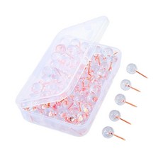 100x 포지셔닝 핀 바느질 핀 용품 DIY 스트레이트 핀 퀼팅 패치 워크 웨딩 쥬얼리 양재 용 퀼트 핀, 라운드 로즈 골드, 플라스틱, 1개