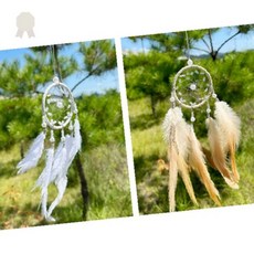 수제 벽걸이 장식 침실 거실 창가 차량 룸미러 감성 소품 인테리어 데코 오브제, G심플캐쳐브라운