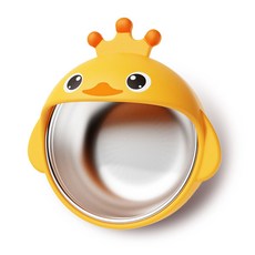 루미베베 이유식 흡착볼 실리콘 스테인리스 유아 식기, 1개, 왕관오리
