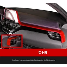 도요타 C-HR 2017-2020 중앙 제어 트림 인테리어 수정 계기판 패치 장식 조각, 01 red 2pcs
