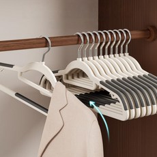 고급스러운 방수 회전형 옷걸이 가정용 옷 수납 및 햇볕에 말리는 걸레용, 회색, 10개