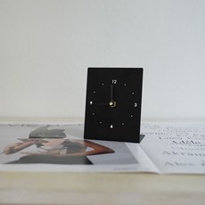 잇다이가 아이언 클락 디자인 철제 탁상시계, 블랙