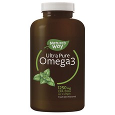 Nature's Way 超純 Omega3 1250 毫克 EPA/DHA 新鮮薄荷軟膠囊, 1個, 180入