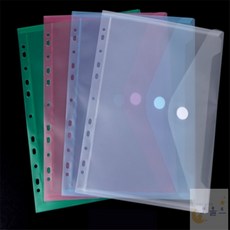 찍찍이 바인더형 A4 투명 클리어파일 A4 투명 정리폴더, 파랑색