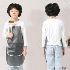 블랙 키즈 요리앞치마 미술수업 방수앞치마 유아앞치마 메쉬에이프런 쿠킹클래스, 상세페이지 참조