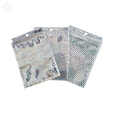 [PickLife] 방수파우치 음식포장비닐 걸이형 디자인 홀로그램 지퍼백 포장봉투 12x18cm, 별