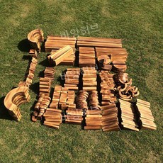 실내 원목 대형 블록 놀이 장난감 유아 아동용 유치원 어린이집 어린이 교구 나무 블럭 창의, 대형 254개 (실내 탄화) 20kg