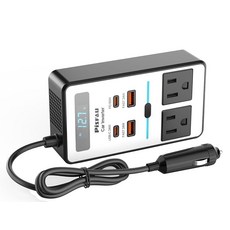 200W 자동차 전원 인버터 DC 12V ~ 110V AC 담배 라이터 어댑터 플러그 [65W USB-C]/USB 고속 충전기 24W/다중 USB/노트북 차량용 전압 디스플레