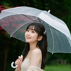 예쁜 투명 자동 우산 튼튼한 비닐 가벼운 우산 lov+8705tB