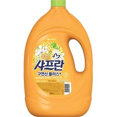 샤프란 구연산 플러스 로맨틱코튼 섬유유연제 3.1L/농축/향기/옷/향기로운/세탁기/빨래/퍼퓸/섬유/유연제, 1개